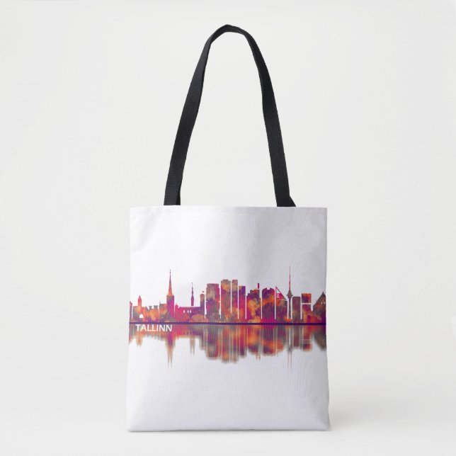 Tallinn Skyline Tote Bag (Front)