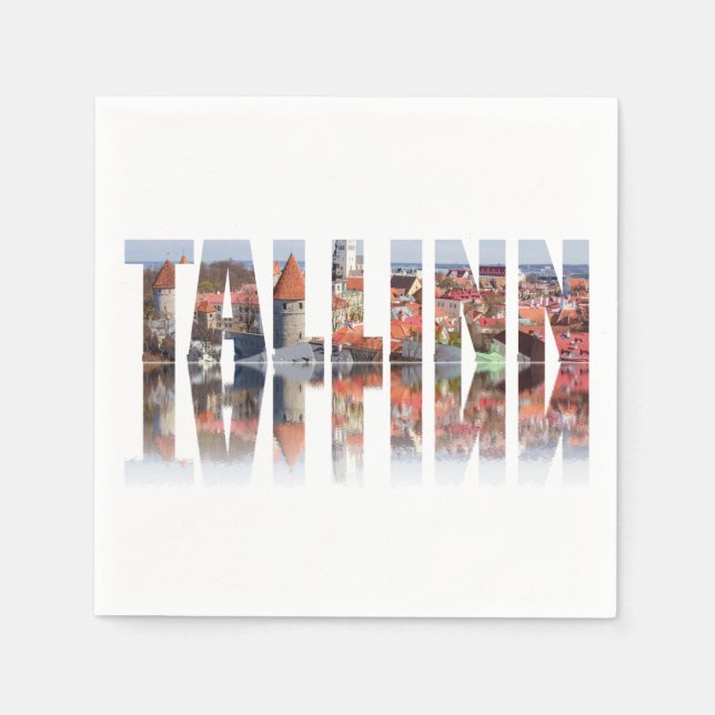 Tallinn text composed of old town napkin (Front)