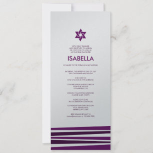Tallit Bar Mitzvah in Metallic Silver Invitation
