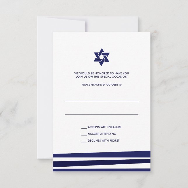 Tallit Bar Mitzvah RSVP Card (Front)