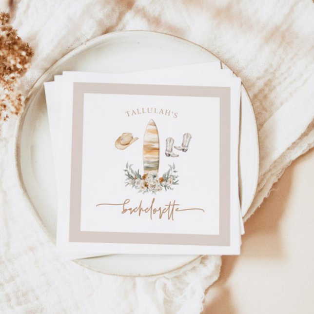 TALLULAH Bohemian Coastal Cowgirl Bachelorette Napkin (Creator Uploaded)