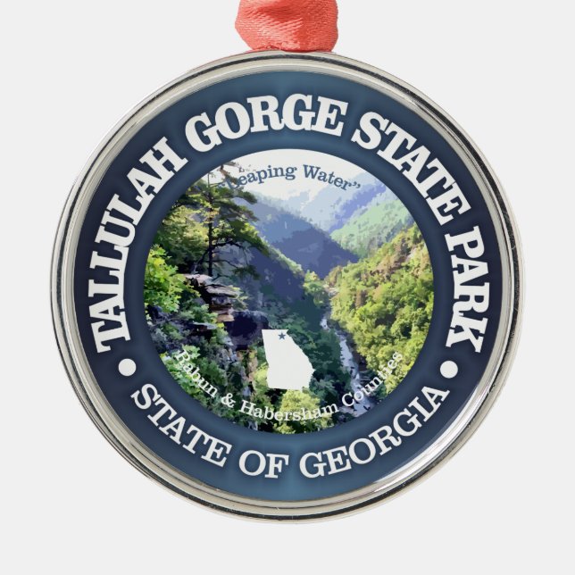 Tallulah Gorge SP Metal Tree Decoration (Front)