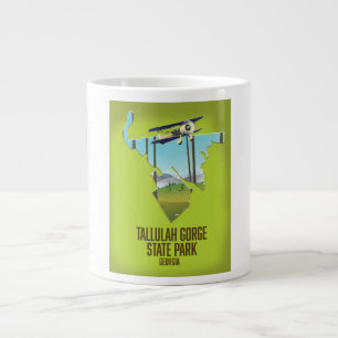Tallulah Gorge State Park map Large Coffee Mug