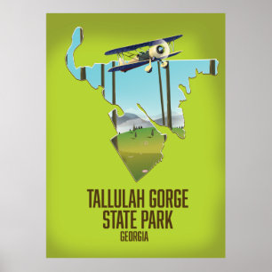 Tallulah Gorge State Park map Poster