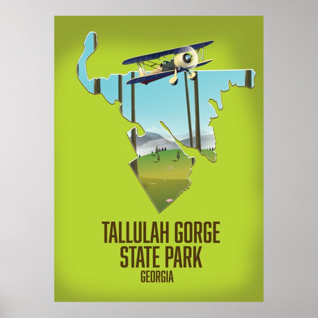 Tallulah Gorge State Park map Poster (Front)