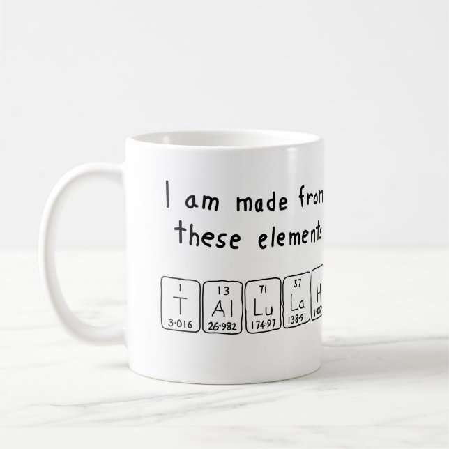 Tallulah periodic table name mug (Left)