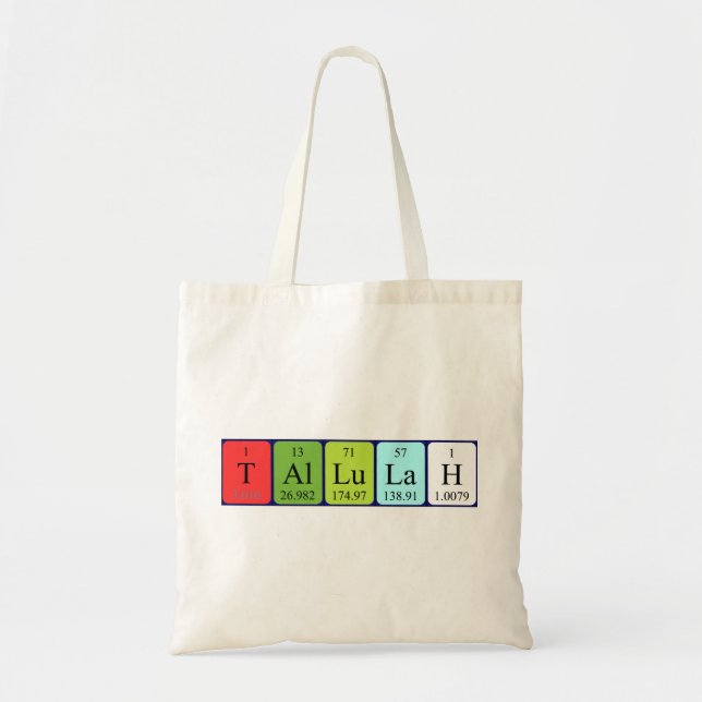Tallulah periodic table name tote bag (Front)