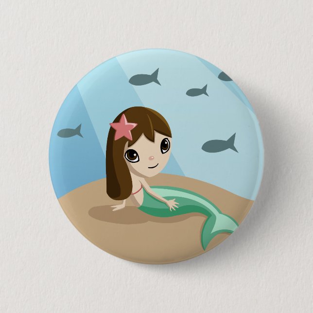 Tallulah the Mermaid Button (Front)