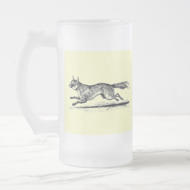 Tally Ho II Frosted Glass Beer Mug (Left)