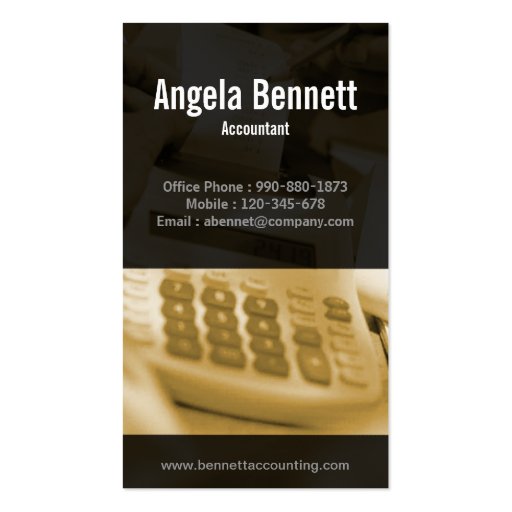 Tally Machine Accounting Ochre Business Card | Zazzle