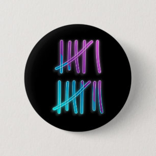 Tally Marks 67 Meme Colorful Counting 6 7 Brainrot Cm Round Badge