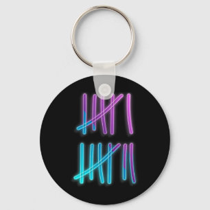 Tally Marks 67 Meme Colorful Counting 6 7 Brainrot Key Ring
