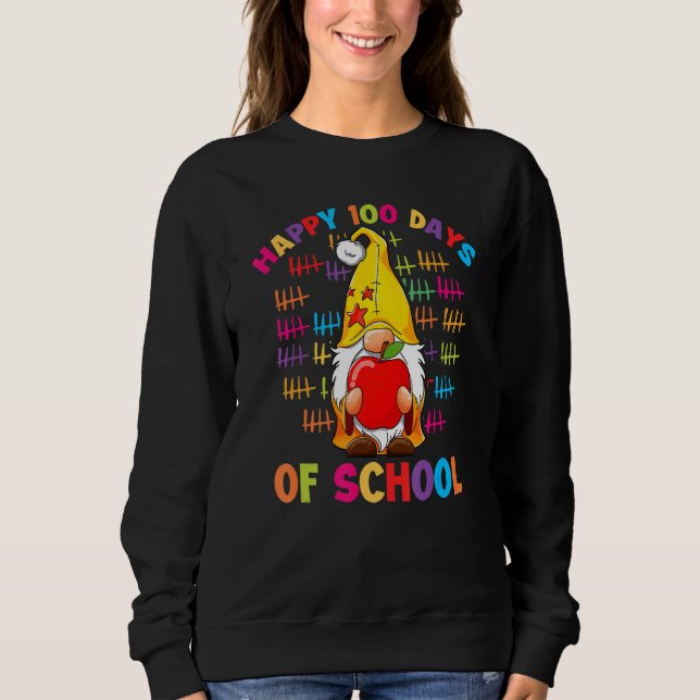 Tally Marks Happy 100th Day Of School Gnome Studen Sweatshirt (Front)