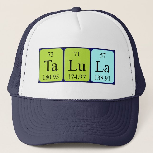 Talula periodic table name hat (Front)