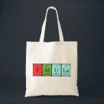 Talula periodic table name tote bag<br><div class="desc">Talula spelled out as T Al U La (Tritium Aluminium Uranium Lanthanum) on a bag for the scientist in you.</div>