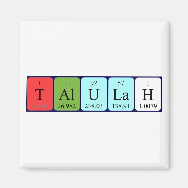 Talulah periodic table name magnet (Front)