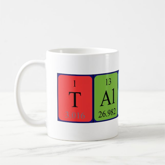 Talulah periodic table name mug (Left)