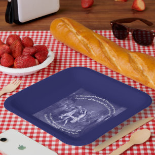Tam O Shanter Burns Night Quote In Blue Paper Plate