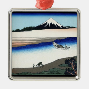 Tama river in the Musashi province Hokusai Metal Tree Decoration