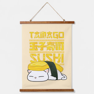 Tamago Sushi Cat Hanging Tapestry