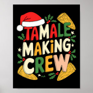 Tamale Making Crew Christmas Cooking Poster