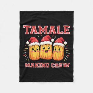 Tamale Making Crew Christmas Party Fleece Blanket