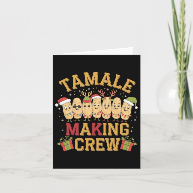 Tamale Making Crew Funny Mexican Christmas Pyjamas Card (Front)