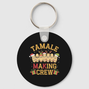 Tamale Making Crew Funny Mexican Christmas Pyjamas Key Ring