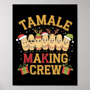 Tamale Making Crew Funny Mexican Christmas Pyjamas Poster