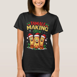 Tamale Making Crew Funny Mexican Christmas Santa T T-Shirt