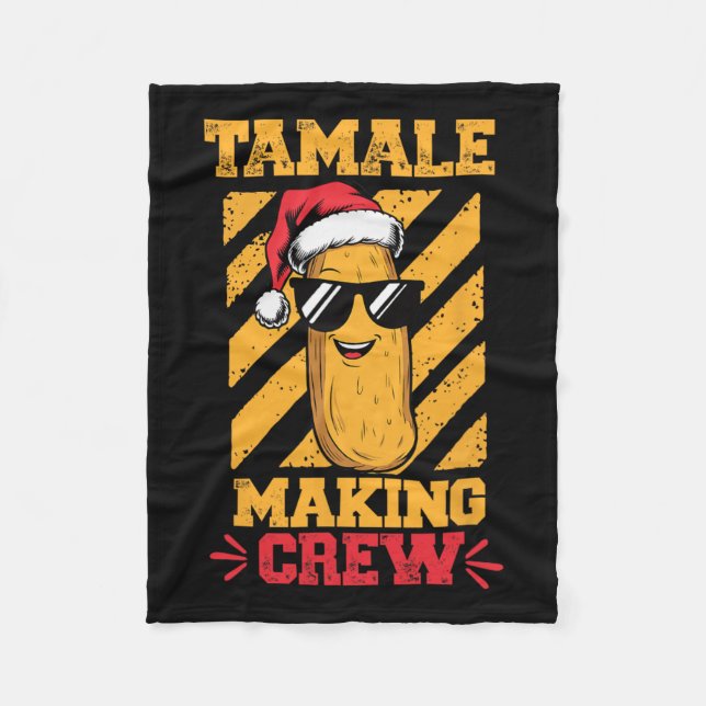 Tamale Making Crew Tamale Season Funny Mexican Chr Fleece Blanket (Front)