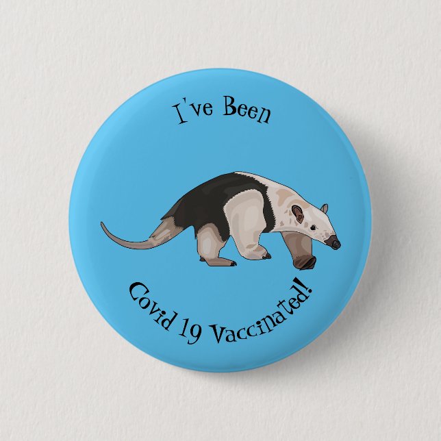 Tamandua cartoon illustration 6 cm round badge (Front)