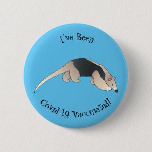 Tamandua cartoon illustration 6 cm round badge