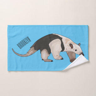 Tamandua cartoon illustration bath towel set
