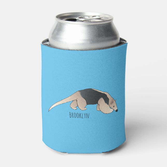 Tamandua cartoon illustration  can cooler (Can Front)