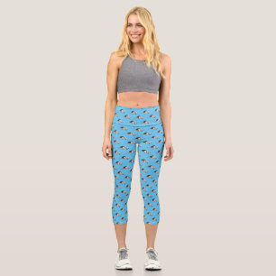 Tamandua cartoon illustration capri leggings
