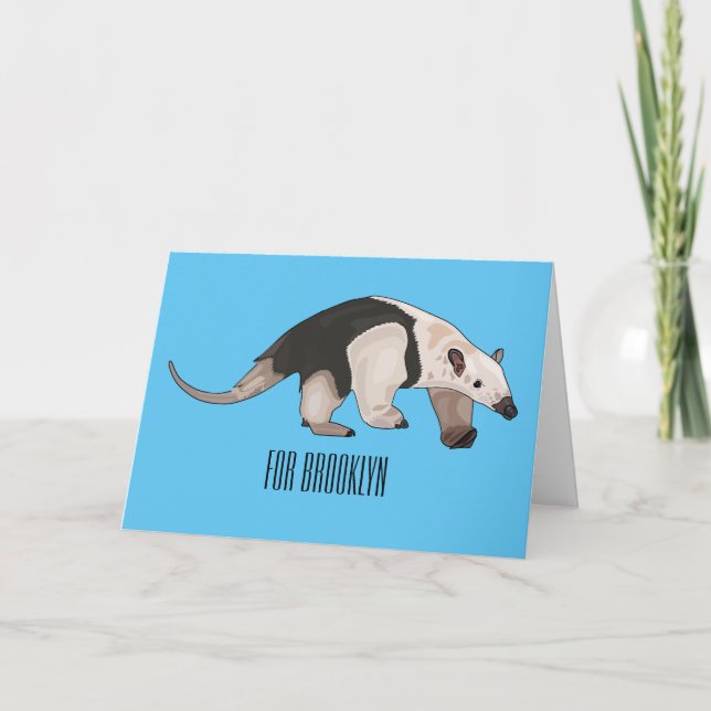 Tamandua cartoon illustration card (Front)
