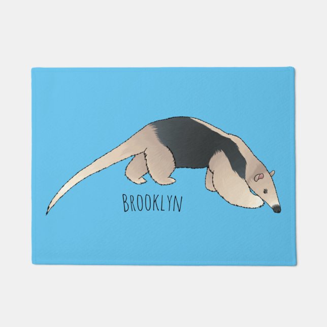 Tamandua cartoon illustration doormat (Front)