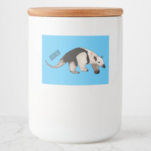 Tamandua cartoon illustration food label