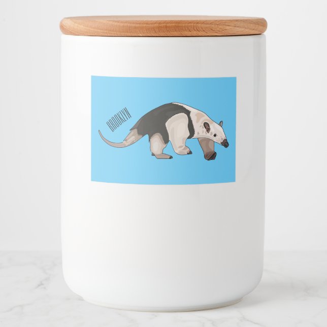 Tamandua cartoon illustration food label (Front)