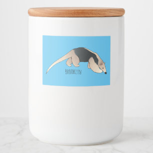 Tamandua cartoon illustration food label
