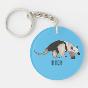 Tamandua cartoon illustration key ring