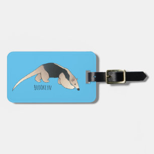 Tamandua cartoon illustration luggage tag