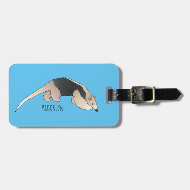Tamandua cartoon illustration  luggage tag (Front Horizontal)