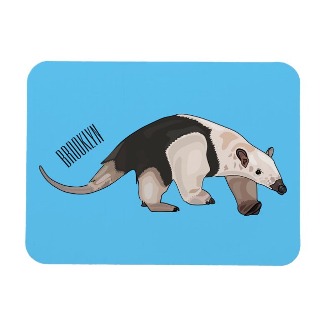 Tamandua cartoon illustration magnet (Horizontal)