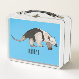 Tamandua cartoon illustration metal lunch box