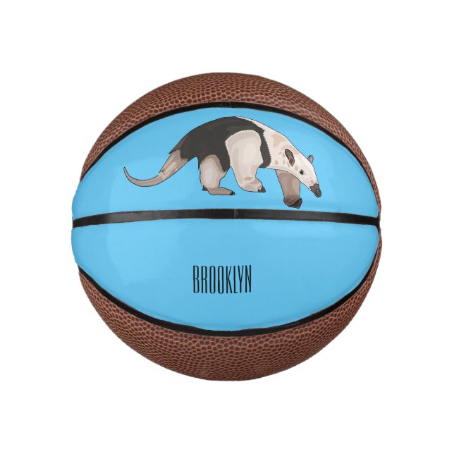 Tamandua cartoon illustration mini basketball (Front)