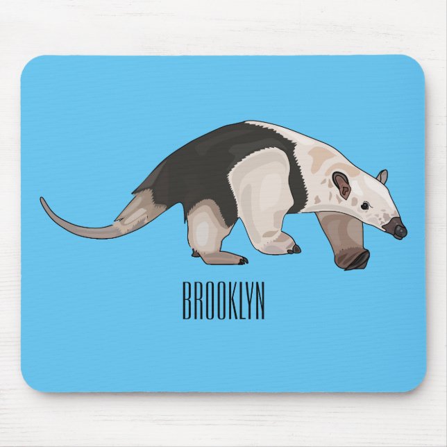 Tamandua cartoon illustration mouse mat (Front)