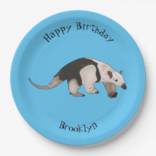Tamandua cartoon illustration paper plate