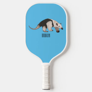 Tamandua cartoon illustration pickleball paddle